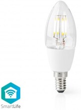 SmartLife LED glødepære | Wi-Fi | E14 | 400 lm | 5 W | Varm Hvid | 2700 K | Glas | Android / IOS |