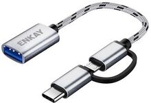 ENKAY HAT PRINCE ENK-AT113 2 in 1 USB 3.0 OTG Adapter Cable USB Type C Micro USB to USB 3.0 Converte