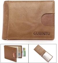 GUBINTU Anti-theft Credit Card Holder Genuine Leather Anti-magnetic RFID Money Clip for Men