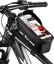 WEST BIKING YP0707277 2,2L Vandtæt Top Tube Telefontaske Cykel Touch Screen Mobiltelefon Holder Task