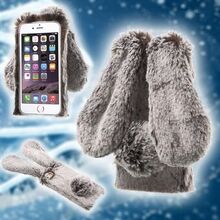 Rabbit Bunny Warm Fur TPU telefoncover til iPhone 6s Plus / 6 Plus