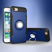 For iPhone SE (2020)/SE (2022)/8/7 2-in-1 Magnetic Ring TPU PC Hybrid Case with Kickstand