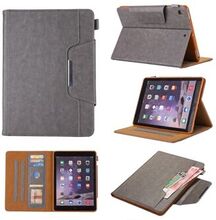 Crazy Horse Leather Wallet Stand Smart Case for iPad (2018)/ (2017)/ (2016)/Air 2/Air