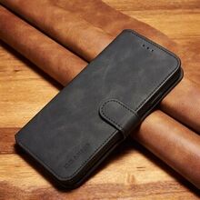 DG.MING Retro Style PU Leather Flip Cover Wallet Stand Phone Case for iPhone XS Max