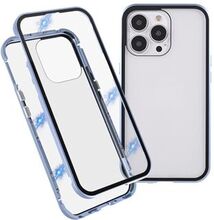Drop-proof Double-sided Bright and Clear Tempered Glass + Magnetic Metal Frame Phone Case for iPhone