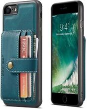 JEEHOOD For iPhone 7/8/SE (2020)/SE (2022) Shockproof Wallet Phone Case Support Wireless Charging/R
