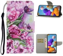 Leather Wallet Case with Multiple Pattern-Printing Choices for Samsung Galaxy A21s