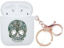 NXE Rhinestone Decor Mønstertryk Mat TPU-etui til Apple AirPods med trådløs opladningsetui (2019) /