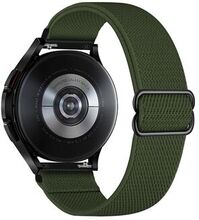 22mm Justerbar Flettet Solo Loop Ur Bælte Stof Nylon Elastisk Bælte Armbånd til Samsung Galaxy Watch