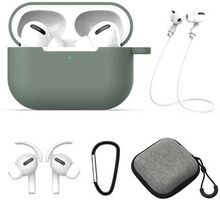 5Pcs/Set for Apple AirPods Pro Bluetooth Earphones Silicone Protective Case with Carabiner+Anti-lost