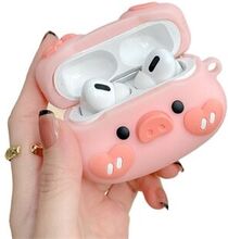 Øretelefon Silikonetui til Apple AirPods Pro, Bowknot Heart Piggy Design Fuld beskyttelse Opladnings