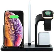 N35 Three-in-one Wireless Charger Stand for Apple Watch/iPhone/AirPods (Not Support FOD Function)