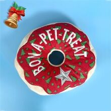 TG-CTOY063 Christmas Style Cute Donut Pet Plush Toy Squeaky Dog Bite Playing Toy