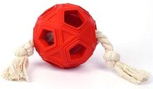 Rund bold med reb Hund Interaktivt legetøj Naturgummi Pet Tyggebid Legetøj