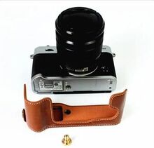 PU læder halvbund kameraetui Cover Protector til Fujifilm XT10 / XT20 kamera
