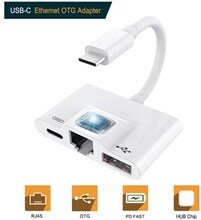 Type-C to RJ45 Ethernet OTG Adapter Wired LAN Card Ethernet USB OTG HUB HD Video Adapter