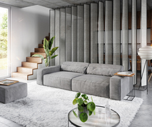 DELIFE Big-sofa Sirpio XL 270x130 cm microvezel taupe met kruk