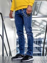 Spodnie jeansowe męskie straight leg granatowe Denley KA1261