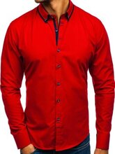 Koszula męska elegancka z długim rękawem czerwona Bolf 8824