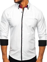 Koszula męska elegancka z długim rękawem biała Bolf 2767-1
