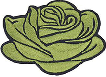 Grön Ros Patch 6 cm