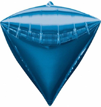 3 stk Blå Metallisk Diamondz Folieballong 50x38 cm
