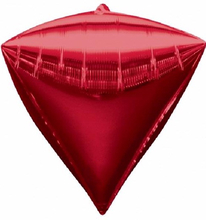 3 stk Röd Metallisk Diamondz Folieballong 50x38 cm