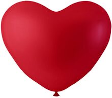 100 stk Hjärtformade Röda Ballonger 25 cm