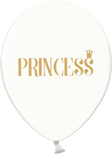 6 stk Genomskinliga Princess Ballonger 30 cm - Glitter Prinsessa