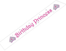 Vitt Birthday Prinsess Ordensband