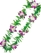 Tropisk Hawaiikrans med Vita och Lila Plumeria