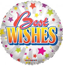 Best Wishes - Folieballong med Stjärnor 46 cm