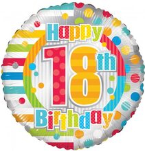 Happy 18th Birthday - Folieballong 46 cm