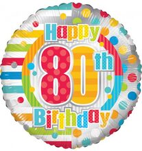 Happy 80th Birthday - Folieballong 46 cm