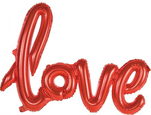 Love I Ett Ord - Röd Folieballong 119 cm