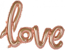 Love I Ett Ord - Rose Guldfärgad Folieballong 119 cm