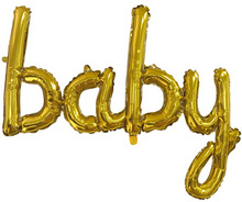 Baby I Ett Ord - Guldfärgad Folieballong 119 cm