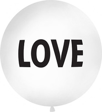 LOVE - Vit Rund JUMBO Ballong 1 meter