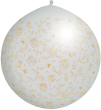 Gold Roses - Genomskinlig JUMBO Ballong 1 meter