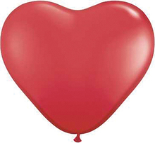 6 st 40 cm – Stora Hjärtformade Röde Ballonger