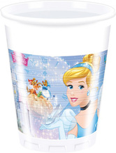 8 stk Plastmuggar 200 ml - Askungen - Disney Princess