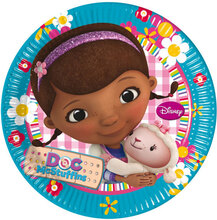 8 stk Papptallrikar 23 cm - Doc McStuffins