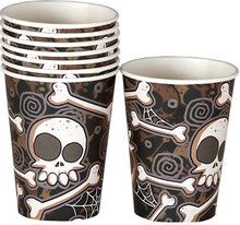 8 stk Skull and Bones Pappmuggar 255 ml