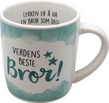 Världens Bästa Bror - Vit och Turkos Mugg med Text