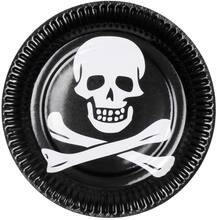 6 stk Svarta Pirat Papptallrikar - Pirates of the Seven Seas