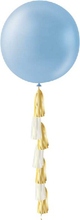 1 stk 91 cm - Ljus Pärlblå Ballong med Ballongsvans