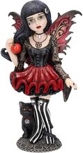 Hazel - Gotisk Fairy Figur med Svart Katt 16 cm
