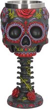Sugar Skull Goblet - Mugg med Rött Blomstermotiv 18 cm