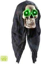 Grim Reaper Dödskalle med Grönt Ljus - Dekoration