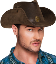 Brun Cowboyhatt med Skinnimiterat Useende